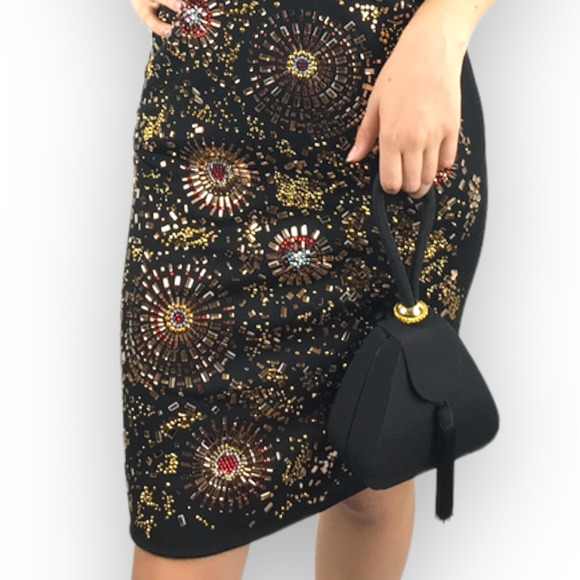 New with tags LIBERTINE BILL BLASS one of a kind couture beaded pencil dress - Picture 6 of 17